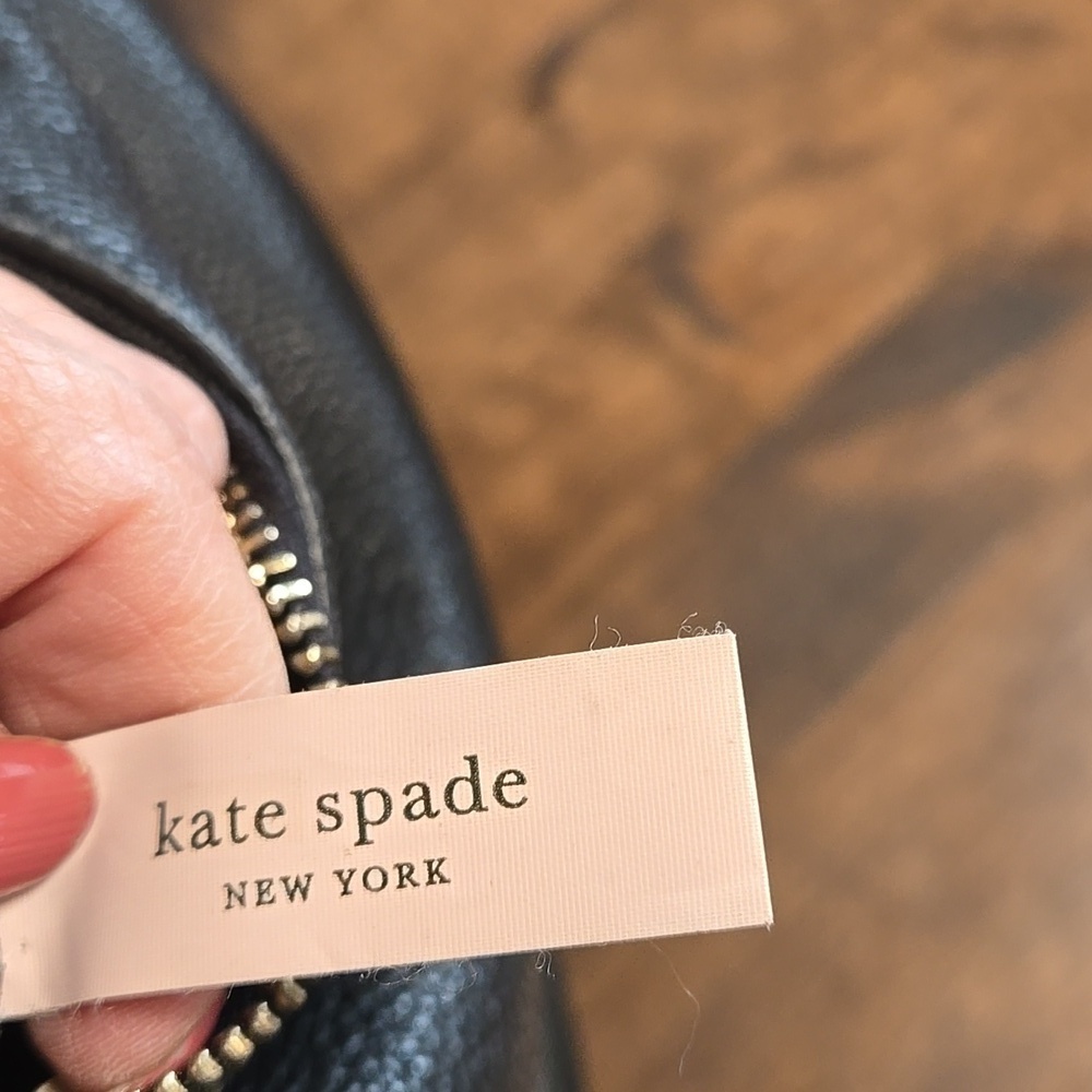 Kate Spade Black Leather Shoulder Bag Pebble Leather With Silver Tone Hardware - Picture 7 of 11